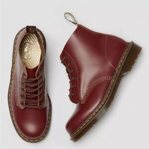 Dr. Martens Vintage 1460 leather ankle boots in burgundy size 7UK